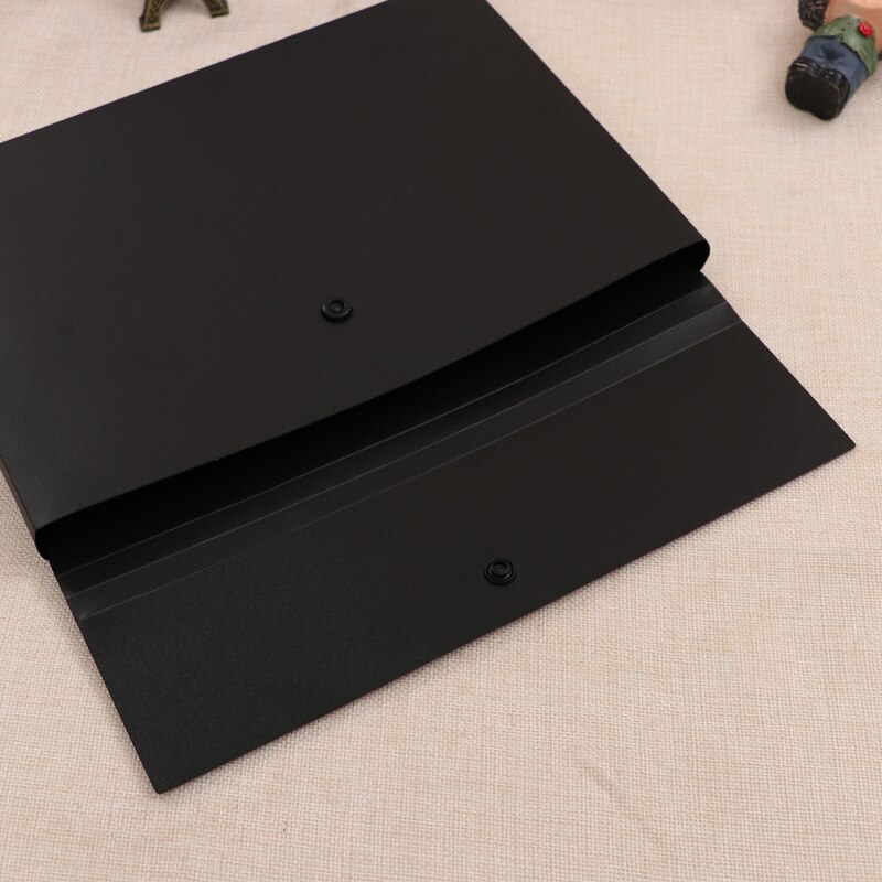 Large Capacity Black Frosted File Folders Waterproof A4 Desk Organizer Business Official Document Bag Conference Portfolio