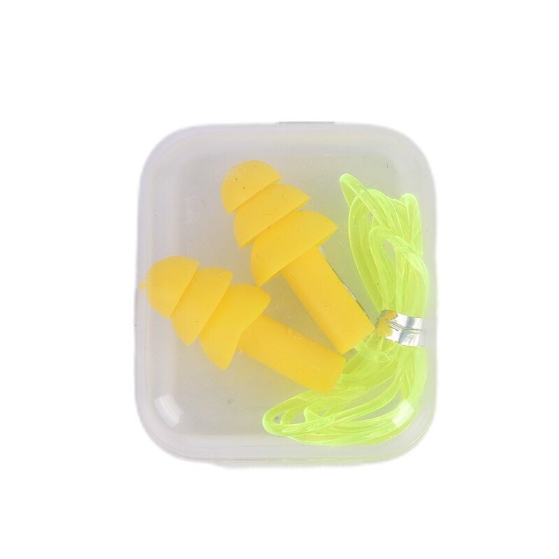 1 paire Silicone souple bouchons d'oreille confort bouchons d'oreilles réduction du bruit PVC corde bouchons d'oreilles de protection pour nager pour dormir: Jaune