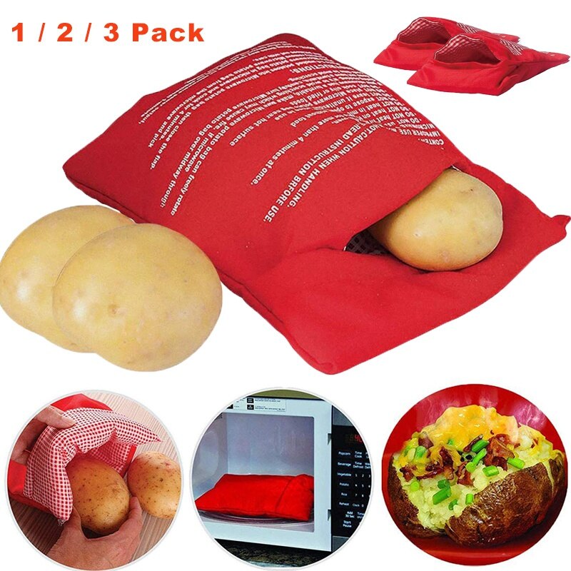 Potato Microwave Pouch Microwave Potato Cooker Bag Reusable Washable Fabric Potato Cooker Pouch Perfect Potatoes