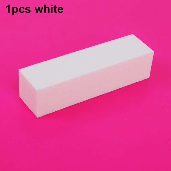 10/4/1 Pcs Roze Form Nail Buffers Bestand Voor Uv Gel White Nail File Buffer Blok Polish pedicure Schuren Nail Art Tool: 1pcs white