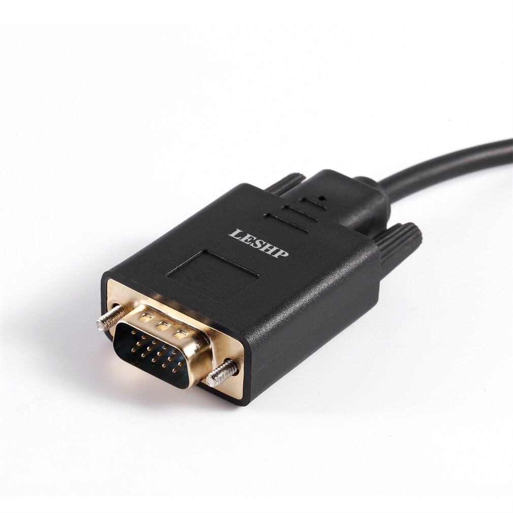 Leshp 1080p mini dp till vga mini displayport till vga hankabel 1080p videokabel glod pläterad  (6ft,  svart)