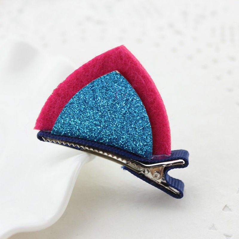 Lovely Fashion Nwborn Criança Infantil Crianças Grils Bebê Orelha de Gato Presilhas Grampo de Cabelo Barrette Hairpin: Azul