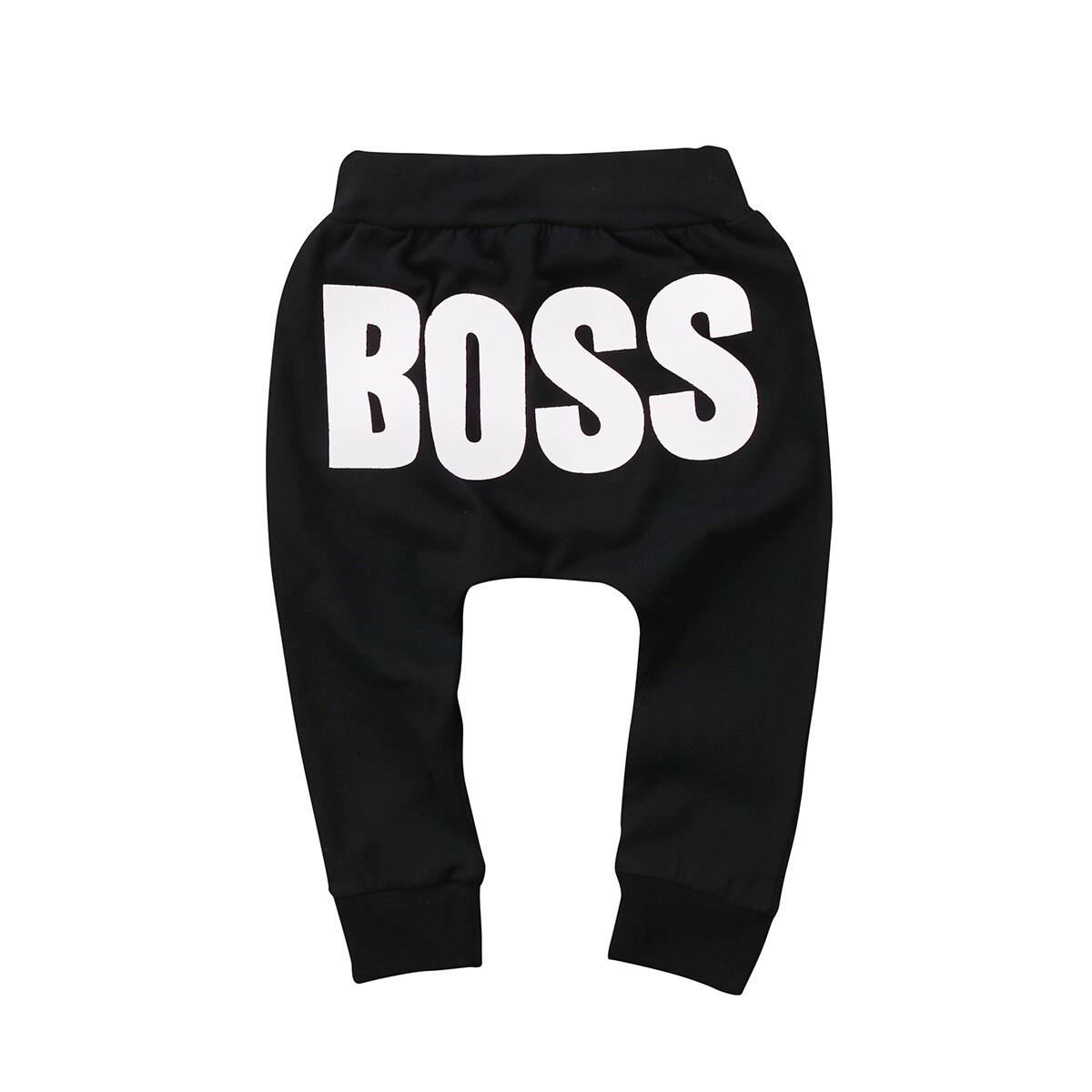 1-5Y Toddler Kids Baby Long Pants Boss Letters Print Infant Boy Girls Casual Trousers Long Pants Harem Pants: White / 24M