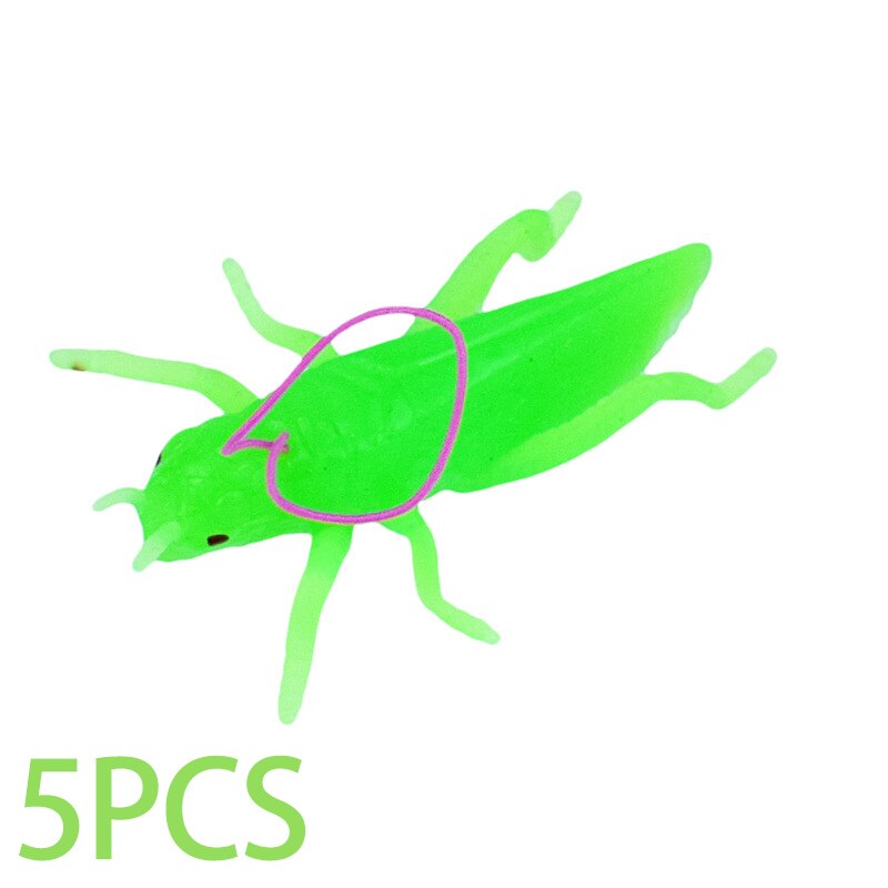 5/10pz/impostato TPR morbido gomma simulazione cavalletta insetto giocattolo modello giocattolo scherzo allarmante scherzo totale persona giocattolo regalo: B 5pezzi