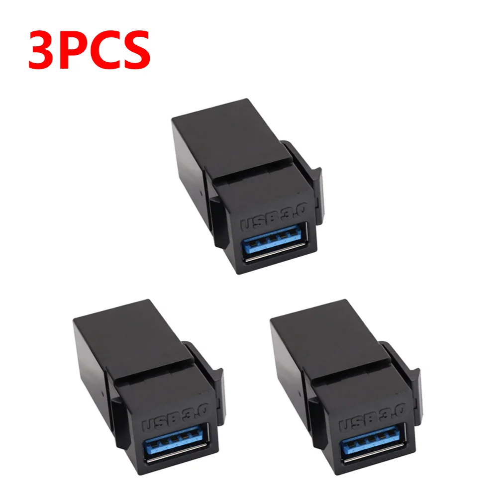 1-4 pcs usb 3,0 keystone jack inserts, female to female, for wall plate outlet panel with usb port snap-in plug socket: Green