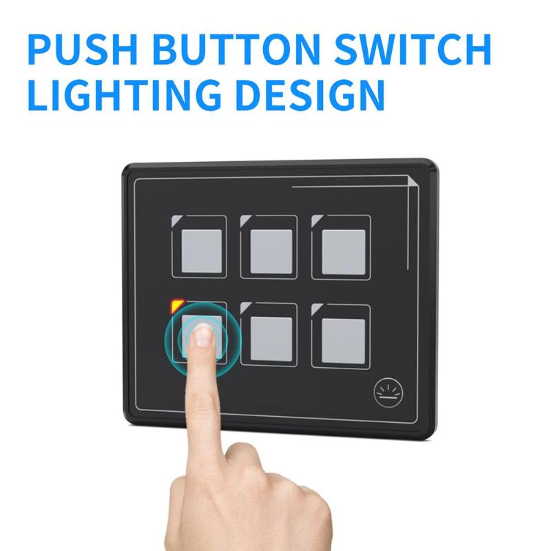 Dc 12V 24V 6 Gang Touch Screen Switch Panel Slim Touch Bedieningspaneel Doos Met Backlight Voor Auto marine Boot Caravan