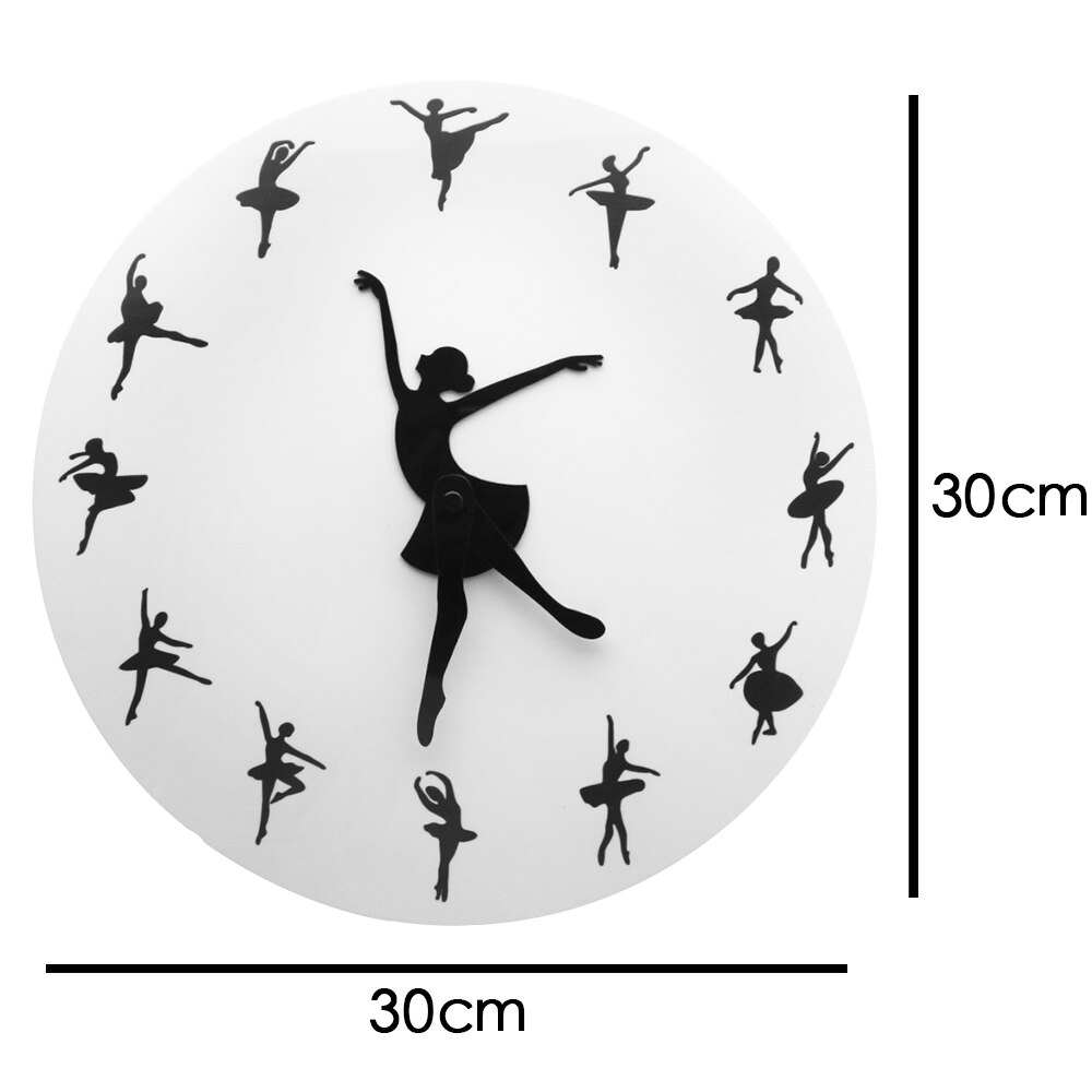 Ballet Dancer Dancing Art Decorative 3D Wall Clock Ballerina Clocks Wall Decor For Dance Room Unique Idea