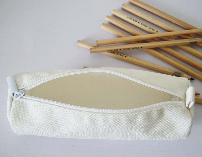 Prosty czarny biały piórnik materiały biurowe worek robić przechowywania szkolne o dużej pojemności materiał na płótnie piórnik