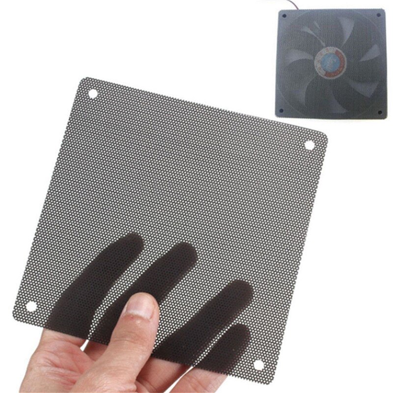 5 stuks/partij 120mm snijdbare zwarte pvc pc-ventilatorstoffilter stofdichte behuizing computergaas