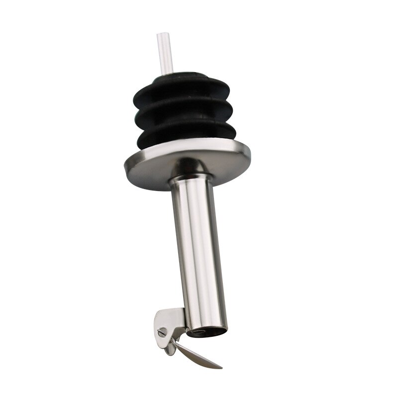 Wine Pourer Whisky Liquor Stainless Steel Oil Wine Bottle Pourer Cap Spout Stopper Mouth Dispenser Bartender Kitchen Bar Tools: blackautomatic cover