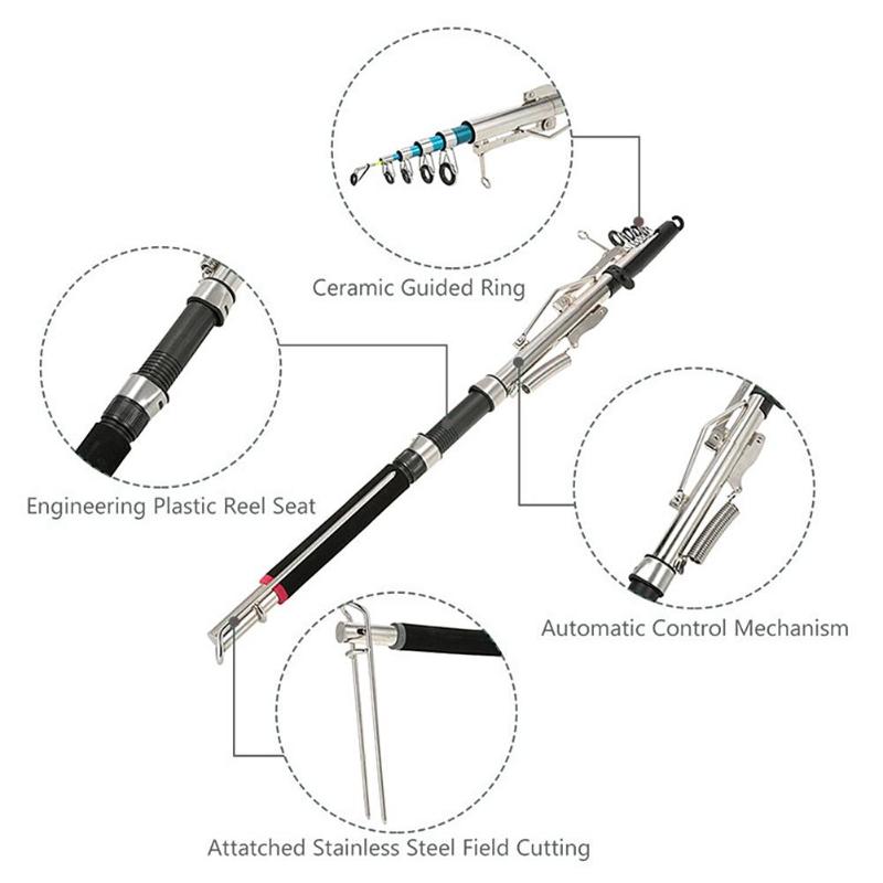 2.4m Automatic Fishing Rod Pole Sensitive Telescopic Ice Glass Fiber Sea Device Sea River Lake Pole Fishing Tackle Pesca