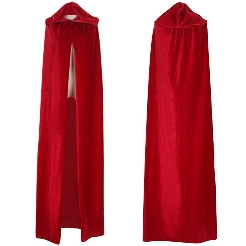 Adultos Unisex hombres mujeres terciopelo Halloween capa de disfraz con capucha Medieval bruja vampiro capa de disfraz abrigos Cosplay
