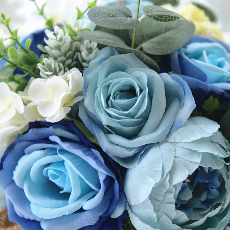 Xusxes Kunstrozen Bruidsboeket Wit - Vintage Boeket 25x25 Cm Voor Bruiloft Of Bruidsmeisjes