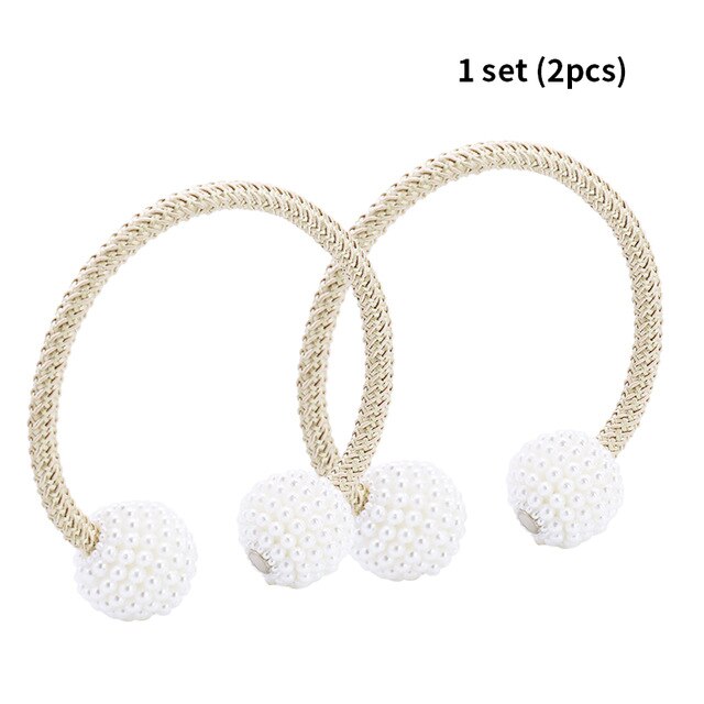 2 stuks prachtige parel gordijn ringen gespen magnetische sluiting gordijn Tieback mode gordijnen Clips Accesori: 2Pcs Gold