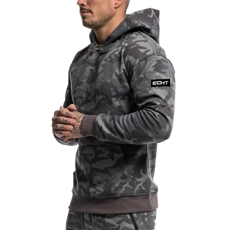 Sportswear Sports Suits Men Set Fitness Suits Autumn Men Set Long Sleeve Camouflage Hoodies+Pants Gyms Running