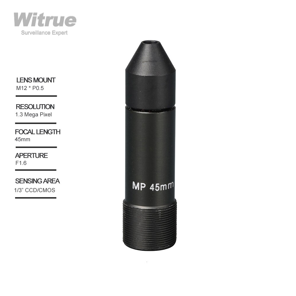 Witrue M12 Pinhole Cctv Lens 45Mm M12 * 0.5 Mount F1.6 6.8 Graden Voor Beveiliging Cctv Camera 'S