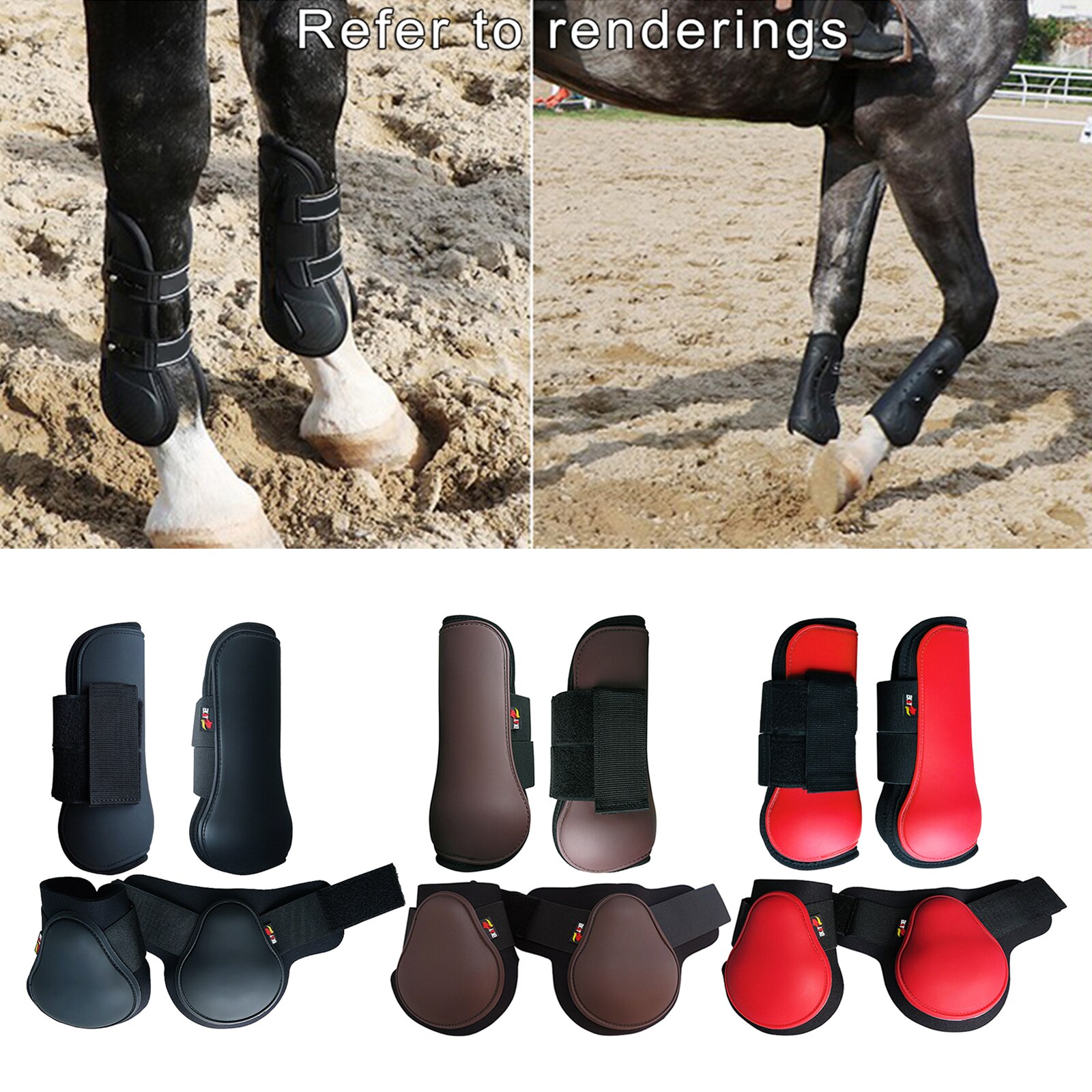 Horse Tendons Fat Lock Boot Set Jumping Leg Protection Boots