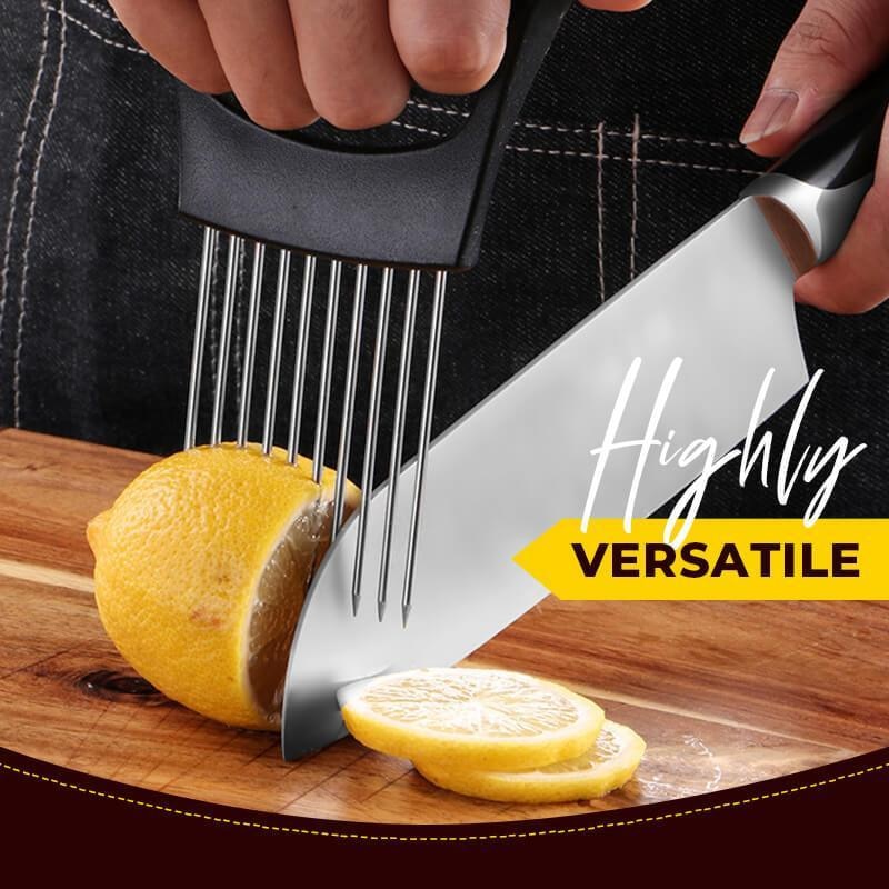 Food Slice Assistant Vegetable Holder Stainless Steel Onion Cutter Onion Chop Fruit Vegetables Cutter Slicer Tomato Cutter