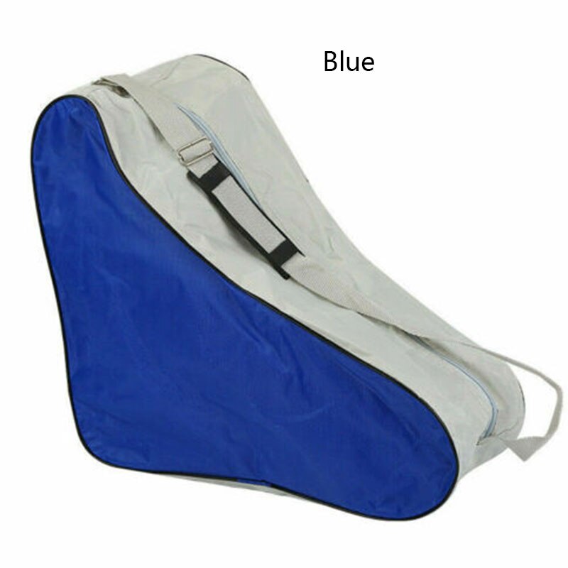 Bærbar justerbar trekant holdbar sportstaske dækker skulderrem skøjte bære taske rulle skøjtetaske sag udendørs sport sag: Blå