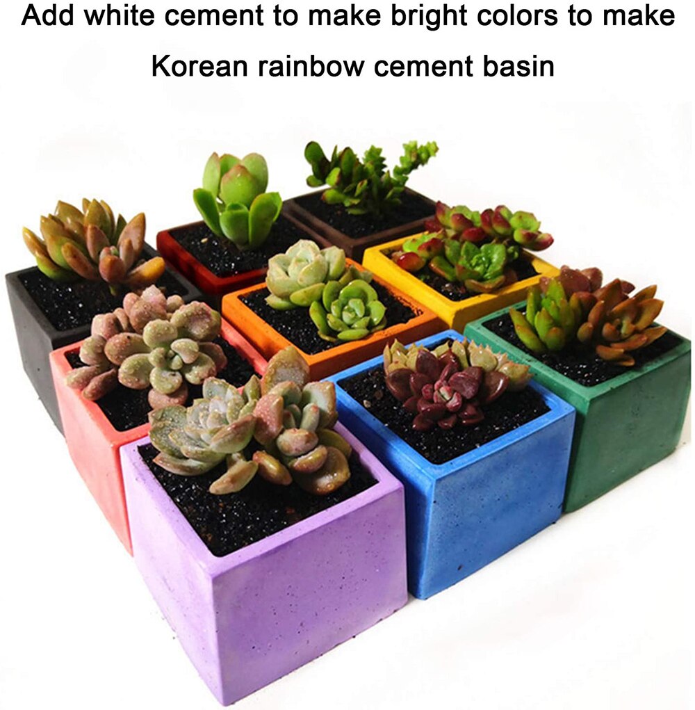 2 Pieces Concrete Silicone Mold for Flower Pots Succulent Planter Mold DIY Pots Cement Molds Round and Square Shape