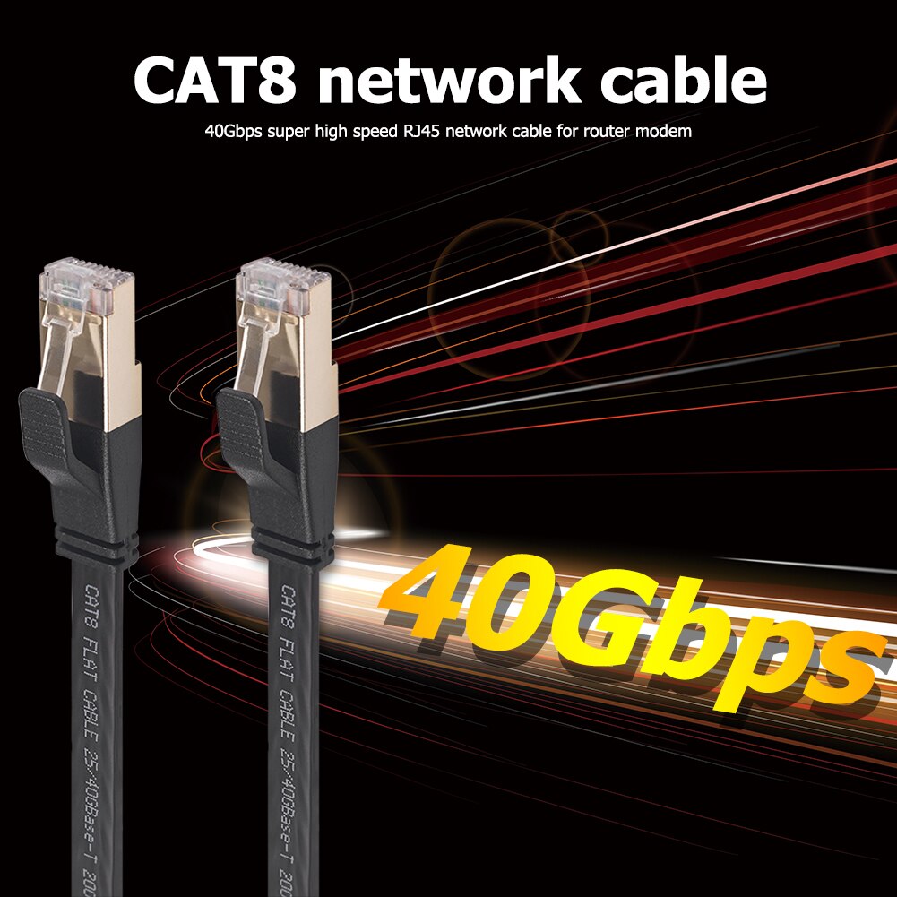 Cat8 Ethernet Cable SFTP 40Gbps Super Speed Cat 8 Network LAN Patch Cord with Gold Plated RJ45 Connector for Router Modem PC