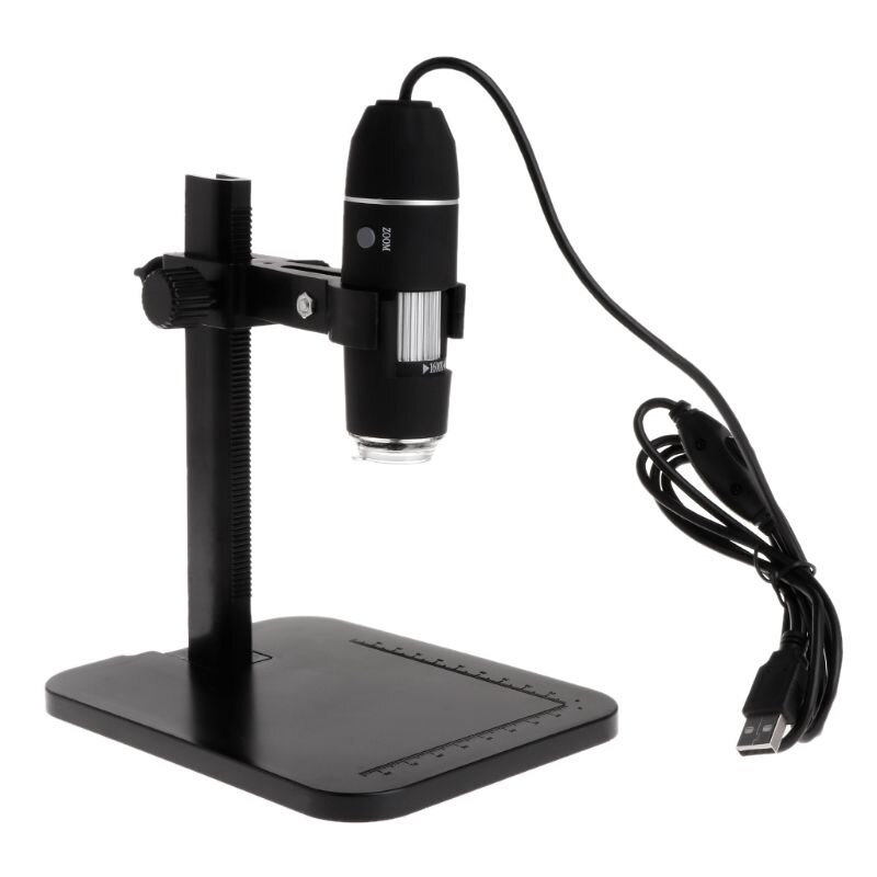 1600x 8 led usb digitalt mikroskop forstørrelsesglass kamera endoskop med linjalbrakett