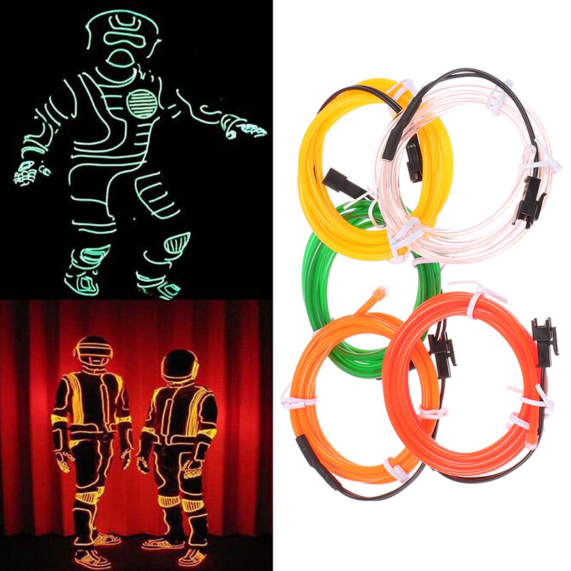 1Pc 1M Glow El Wire Kabel Led Neon Kerst Dance Party Diy Kostuums Lichtgevende