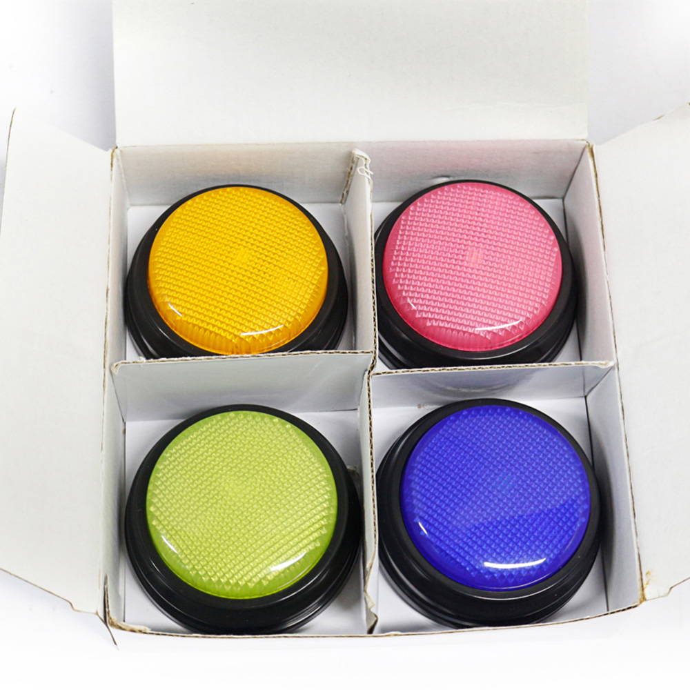 Bouton parlant enregistrable avec fonction Led ressources d'apprentissage réponse Buzzers Orange bleu vert rose bouton d'appel enregistrable