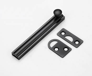 Verrou en laiton monté en surface, serrure de porte Invisible, boulon, solide et robuste, simple, solide et robuste: 3 inch / black