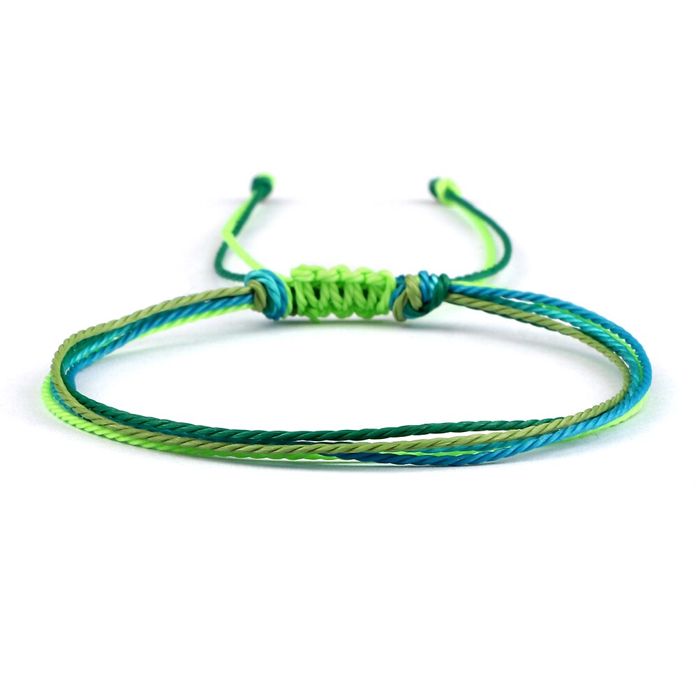 Pulsera trenzada con línea de cera de colores para hombre y mujer, brazalete ajustable, de joyería para amigos, Pulsera de pareja, 13 estilos: style 8