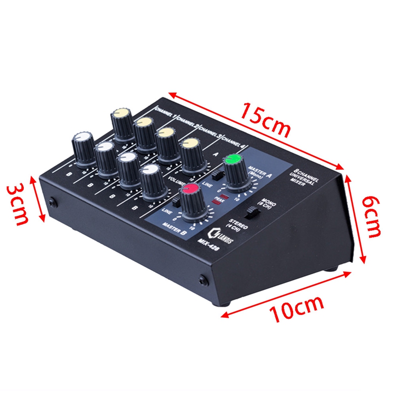 Mixerpult 8 kanals panel karaoke mikrofon lyd mixer digital justering stereo us stik