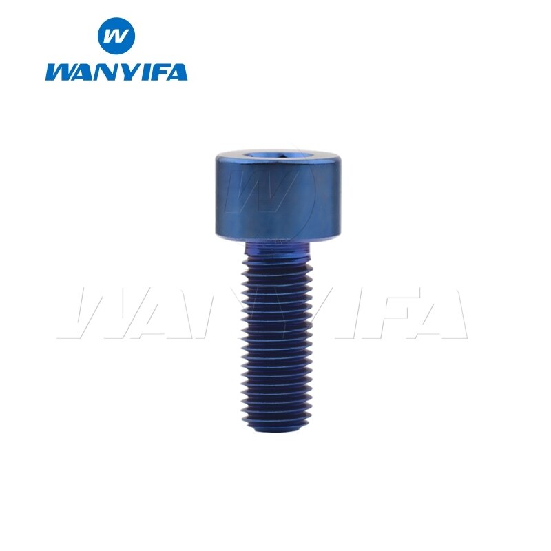 Wanyifa titan bolt  m5 x 10 12 16 18mm unbrakonøkkel stigma hode ti skrue til sykkelstamme setepinne: M5 x 16mm blå