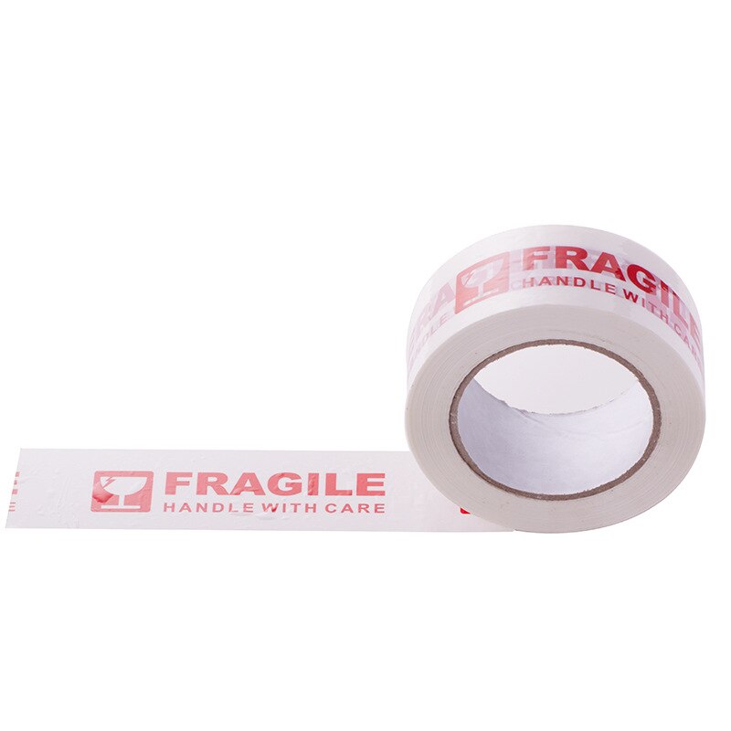 5cm * 100m Bianco fragile Imballaggio Nastro di Avvertimento Bopp Nastro Utilizzato per la Segnalazione e di Imballaggio Fragili Ufficio e scuola Forniture