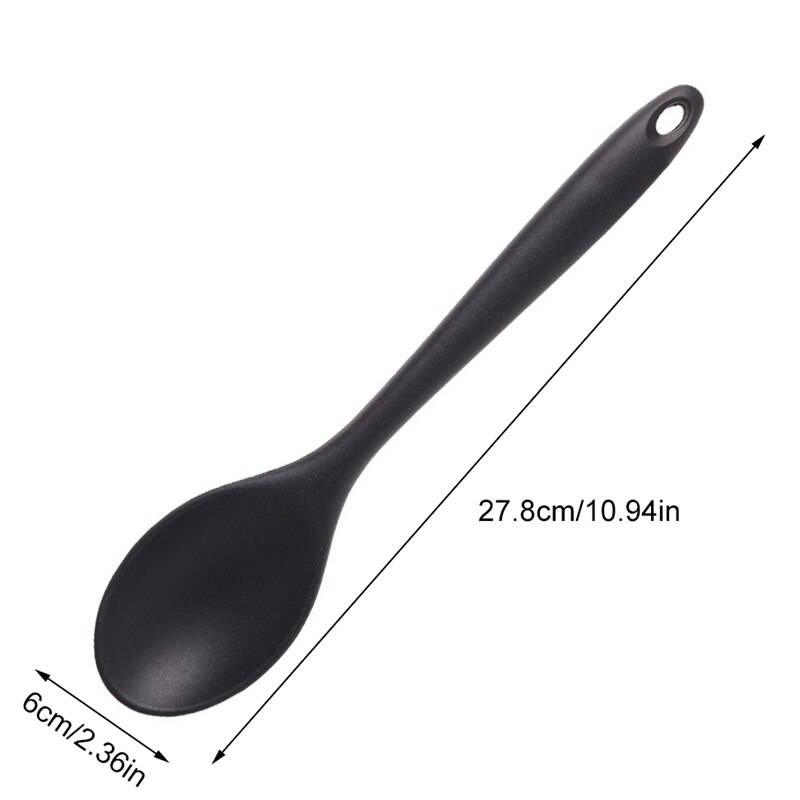 Large Silicone Spoon Home Use Long Handle Spoon High Grade Mixing Ladle Cooking Kitchen Soup Spoons Tableware Kitchen Dining Bar