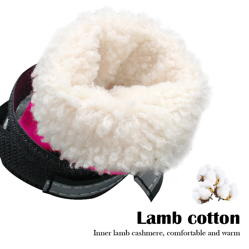 Dog Shoes Bulldog Winter Large Dog Boots Cotton None Slip Dog Rain Snow Shoes Reflective Pet Footwear Pitbull Pink Blue