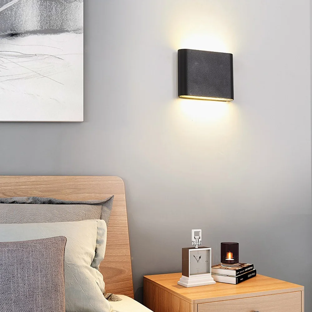 6w indendørs/udendørs universel væglampe vandtæt havebelysning indendørs soveværelse stue lampe aluminium  ac86-265v