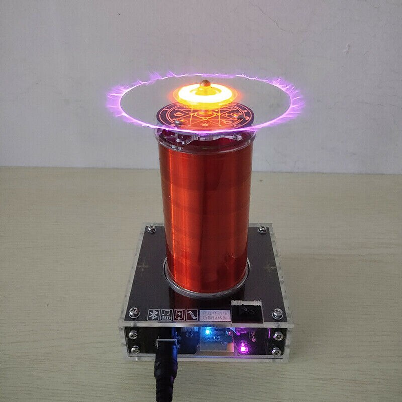 Music Tesla Coil PLLSSTC Desktop Toy Plasma Loudspeaker Arc Generator Bluetooth With Power