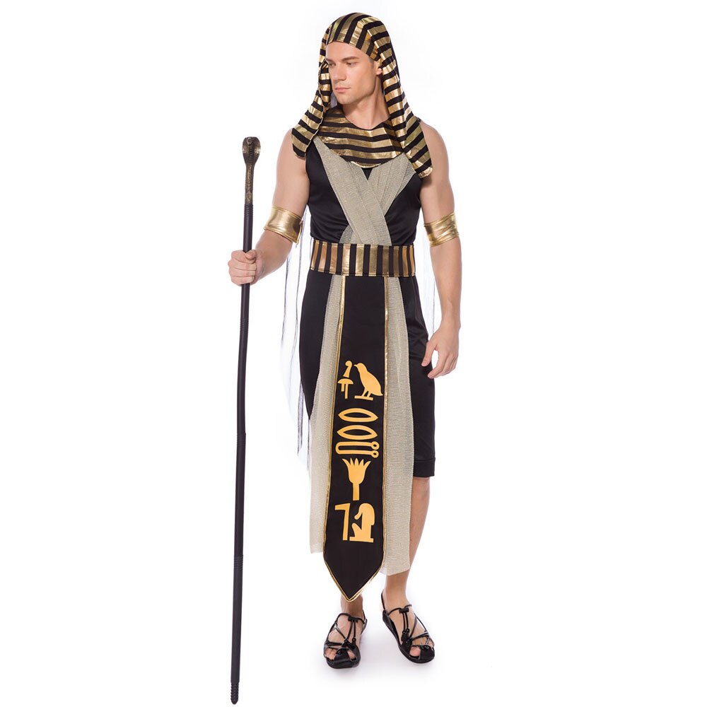 Umorden fantasia vuxen egypten egyptisk kung farao kostymer cosplay för män halloween purim mardi gras fancy dress