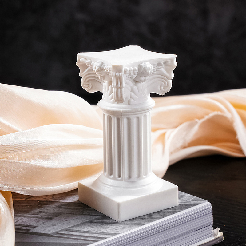 Mini support de chandelier ci-après, pilier romain, colonne grecque, statue, figurine sur piédestal, sculpture, bougeoir, maison, salle à manger, décor: WHITE
