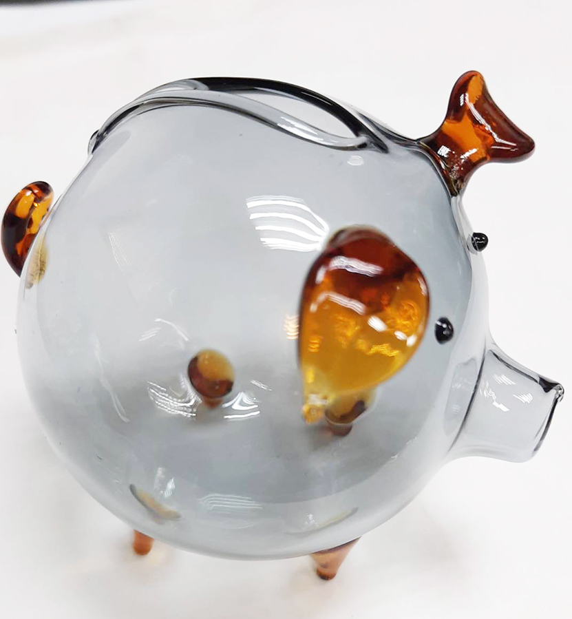Tirelire décorative bon marché, cochon cochon drôle, Transparent Hucha infantile, organisateur de pièces de monnaie HX50MB: GRAY