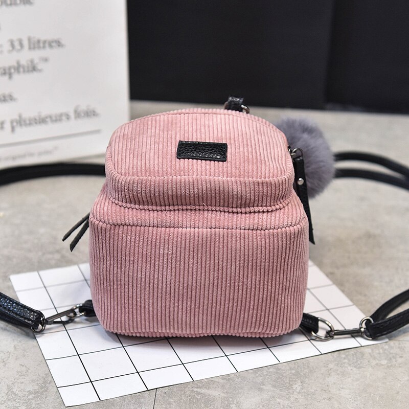 Small Women's Backpack Shoulder Bag Hairball Casual Backpacks Girls Ladies School Bag Mochilas Student Shoulder Bags