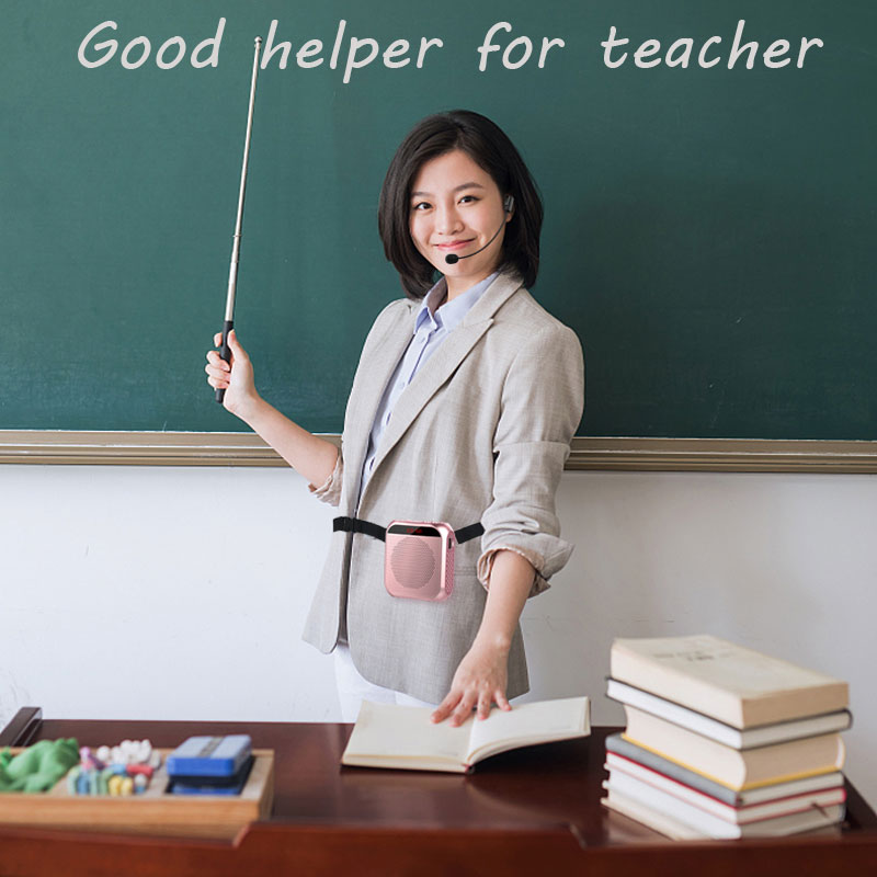 Junke  k3 bærbar stemmeforsterker megafonforsterker med kablet mikrofonhøyttalerehøyttaler usb og tf  mp3 lærerutdanning