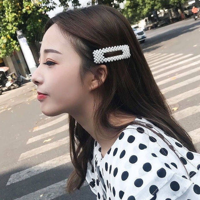 Clip de perla para el cabello para mujer, pasador de pelo con forma de corazón, horquilla de ajuste, , Accesorios para peinados,