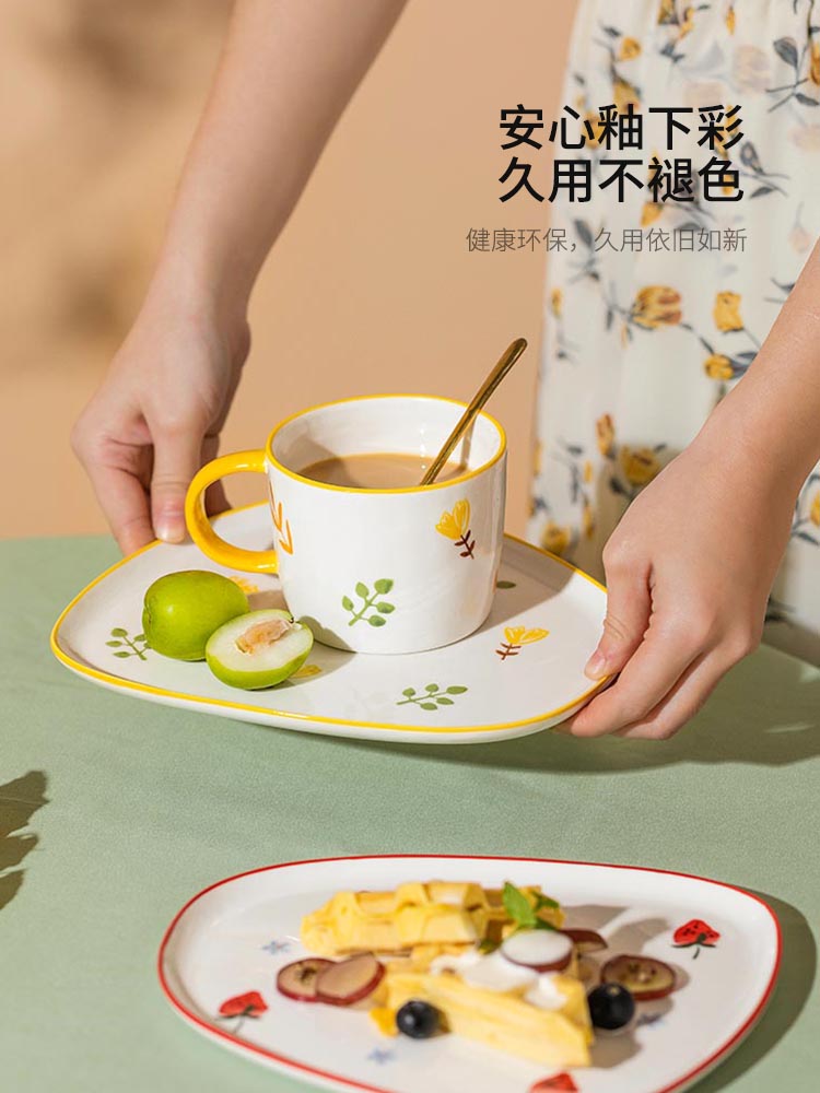 Travel Ceramic Coffee Mug Cup Milk Breakfast Luxury Coffee Mug Cute Small Turkish Canecas De Porcelana Coffee Cup And Saucer Set