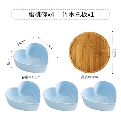 Keramische Hartvormige Fruitschaal Woonkamer Koffietafel Dessertbord Salade Gedroogde Fruitschaal Keuken Servies Voedsel Lade: 1pcs-D