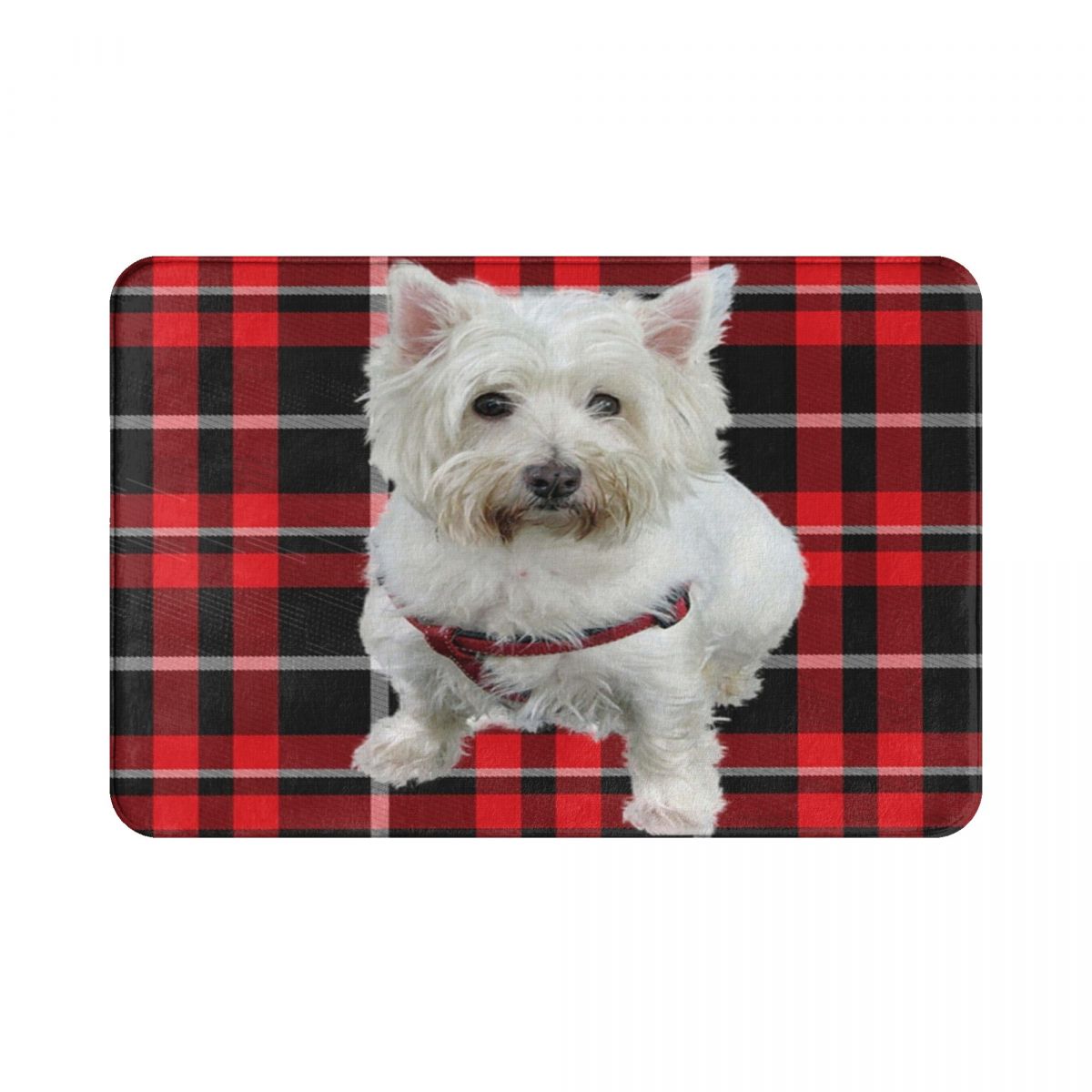 West Highland Terrier Hond Leuke Puppy Deurmat Badkamer Welkom Polyeste Ingang Balkon Mat Anti-Slip Vloer Tapijt Voet Pad: 40x60cm 16x24in