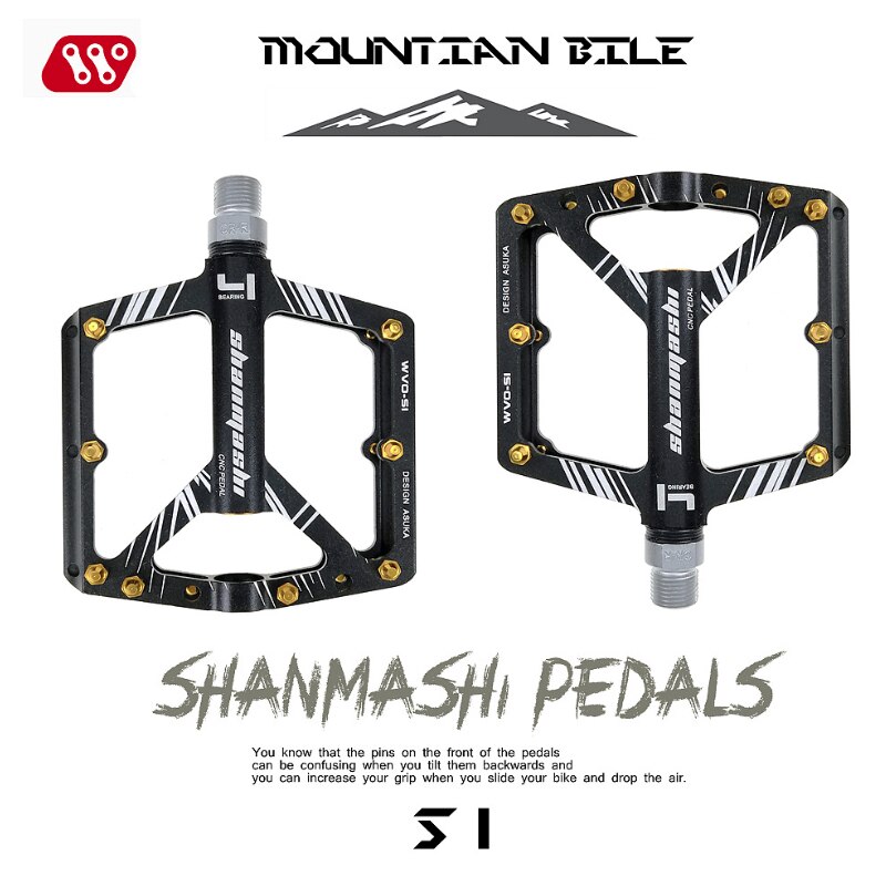 SMS S1 Fahrrad Pedale 8 Lagerbier Breite Nicht-Unterhose Luftfahrt Aluminium Legierung Fahrrad Pedal Ultra-dünne MTB Pedal Mit Fesseln