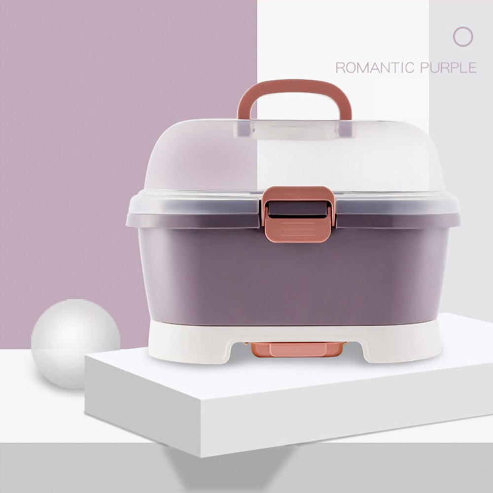 Portable Baby Bottle Rack Storage Box Organizer Dust Proof Drying Shelf Box Baby Milk Feeding Bottle Dryer Box Baby Accessory