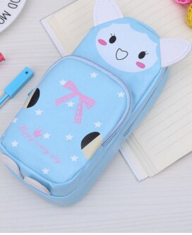 Trousse à crayons en forme de Panda, Animal mignon, Panda, lapin, trousse à crayons, sac de papeterie , petit , fournitures scolaires et de bureau: blue
