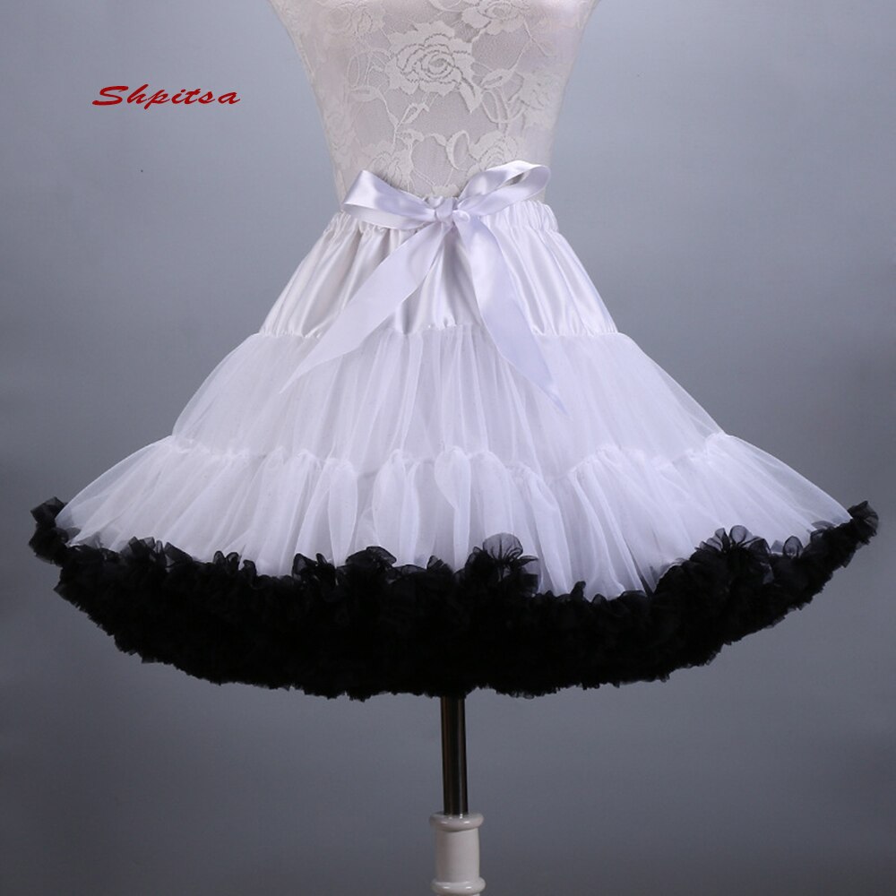 Colored Short Petticoats for Wedding Rockabilly Tutu Tulle Girl Underskirt Hoop Skirt Crinoline Woman Lolita Petticoat